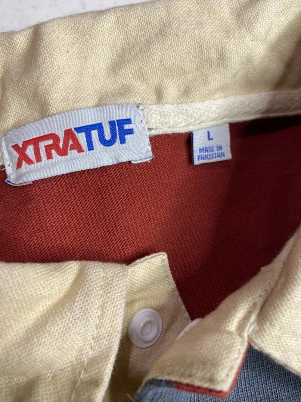 Xtratuf Rugby Polo Heavy Cotton Long Sleeve Striped Shirt Heavyweight Large L - Picture 11 of 16